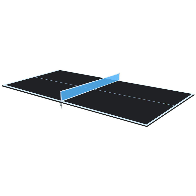 8FT Black Mid-Size Foldable Table Tennis Conversion Top Ping Pong Table Indoor