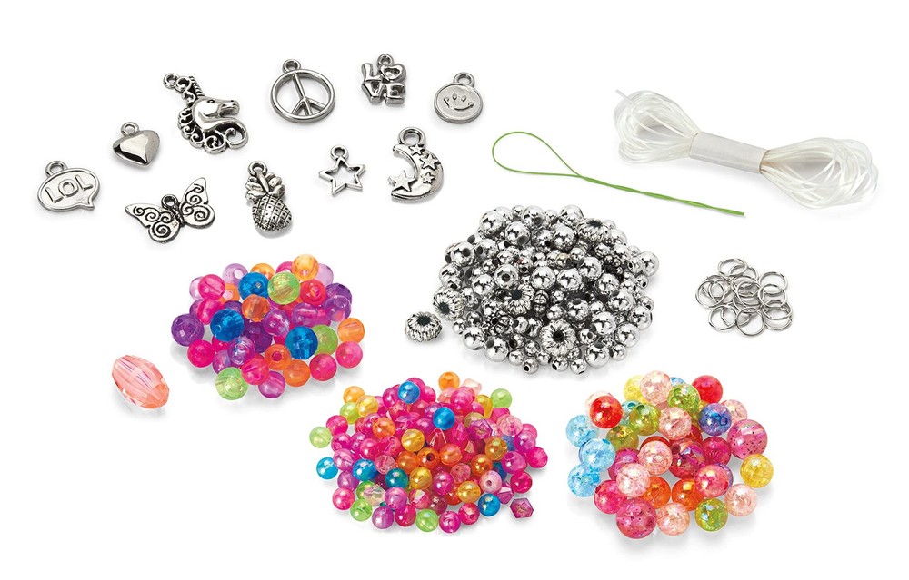 Shimmer ‘n Sparkle Charm & Bead Bracelet Maker Small, Clear,Multicolor,Silver