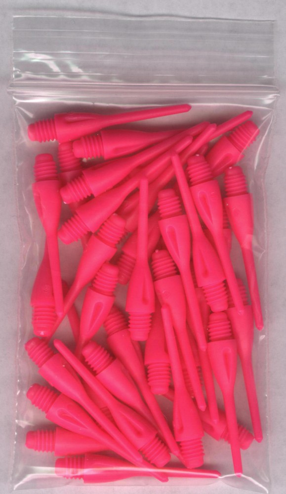 33 NEON PINK Dimpled Soft Tip Points: 1.25in. length: for Soft Tip Darters