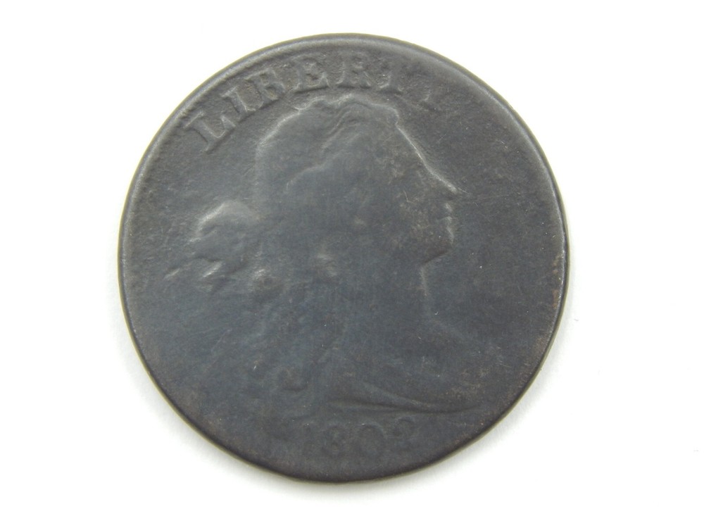 1802 w/ No Stems Draped Bust Large Cent, FULL DATE U.S. Type Coin