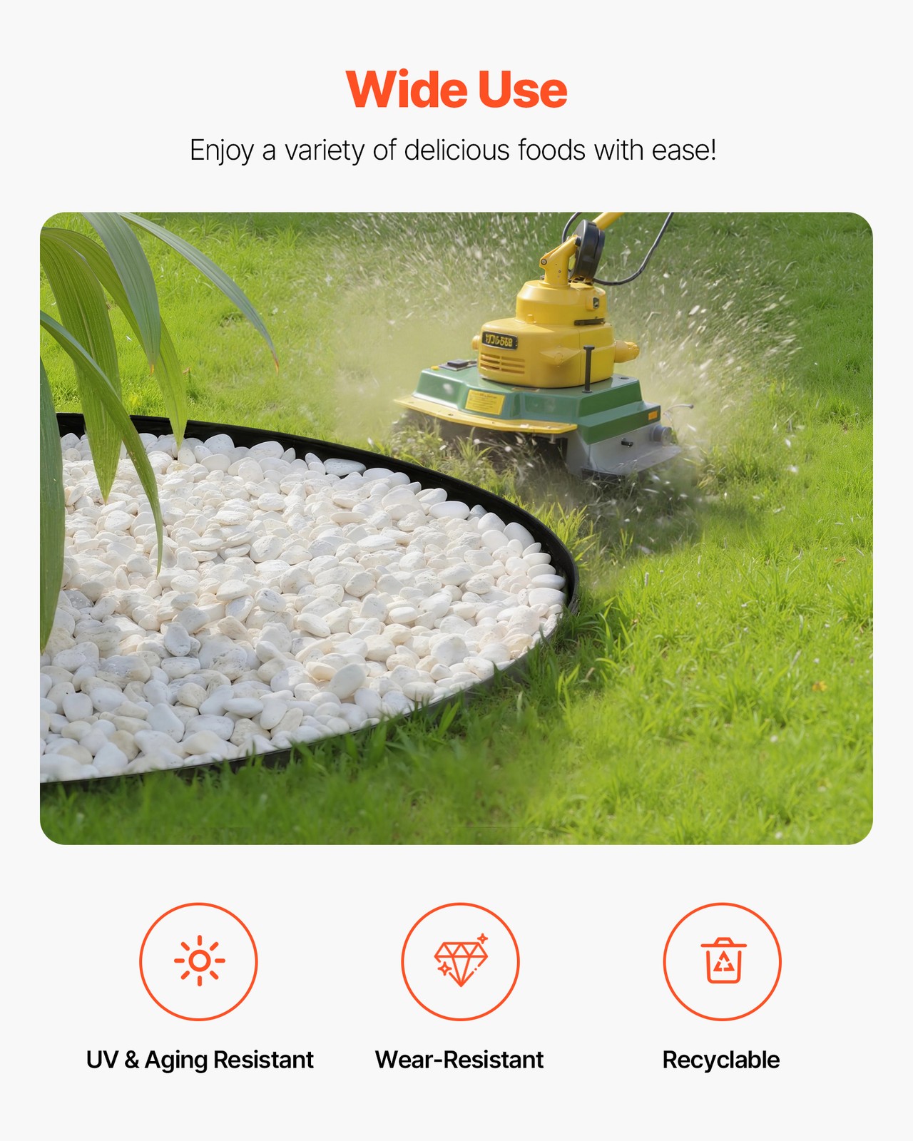 VEVOR Landscape Edging 100 ft x 1.5 in L-Shaped Plastic Garden Border No Dig