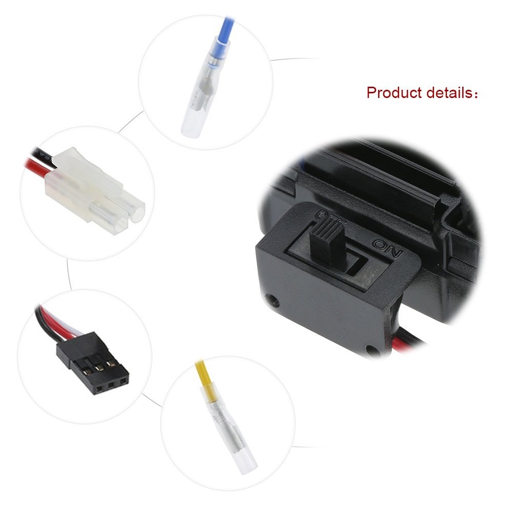GoolRC 60A 2S-3S Brushed ESC Waterproof Electronic Speed Small, Black