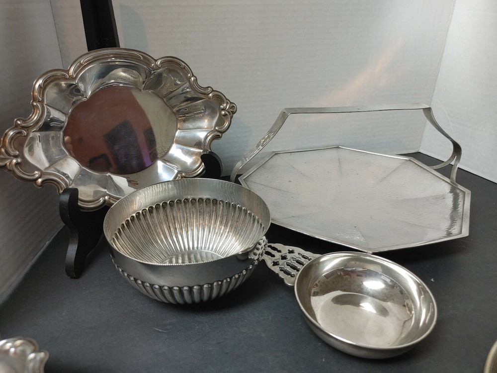 12 SILVERPLATED DISHES SHEFFIELD REED & BARTON WALLACE WM ROGERS SHEETS ROCFORD