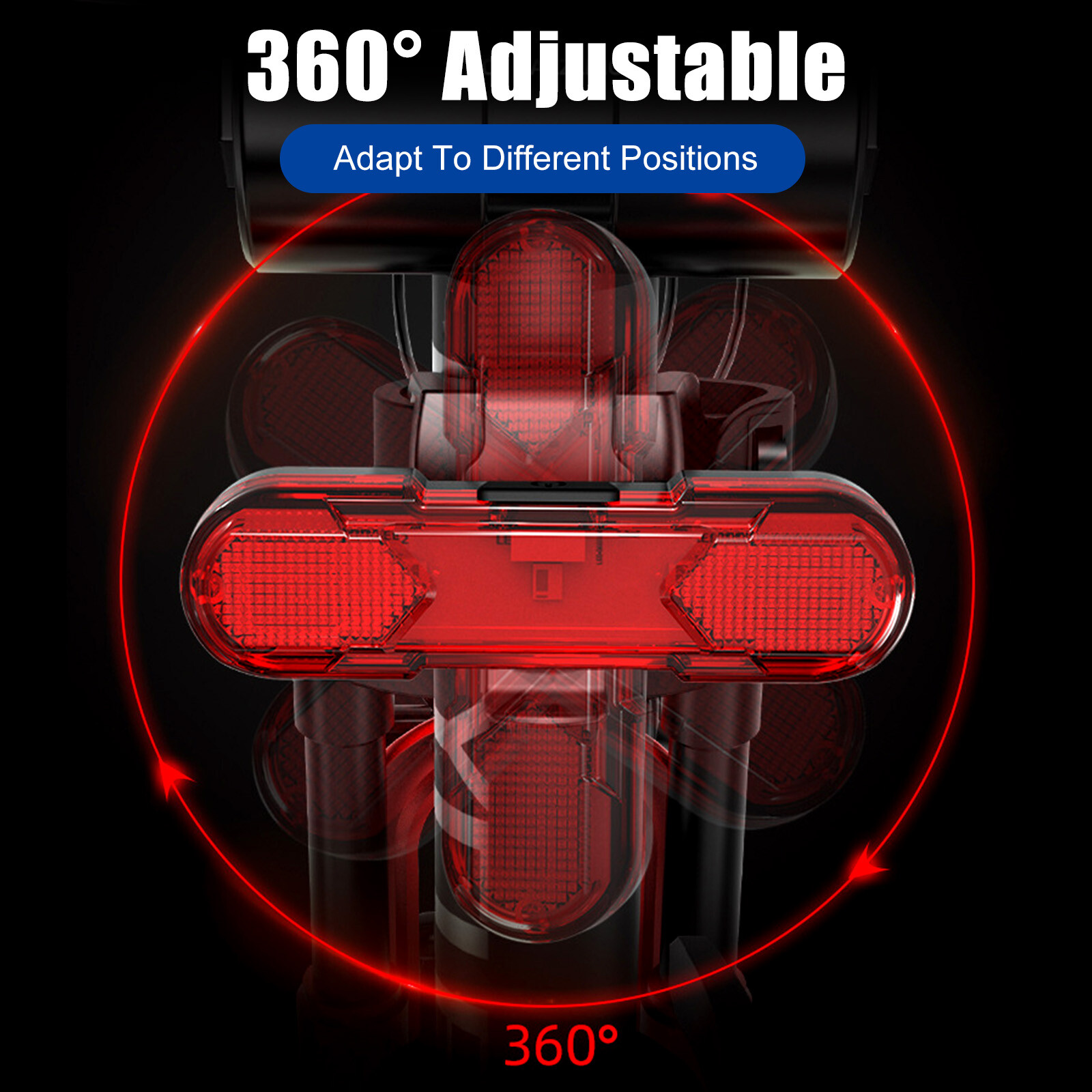 2x USB Rechargeable LED Bike Tail Light Bicycle Safety Cycling Warning Rear Lamp