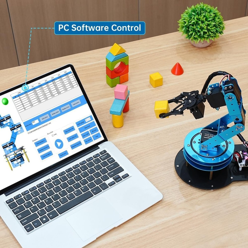 Robotic Arm with 5 Servos and Manual Control for Engineering Education Projects