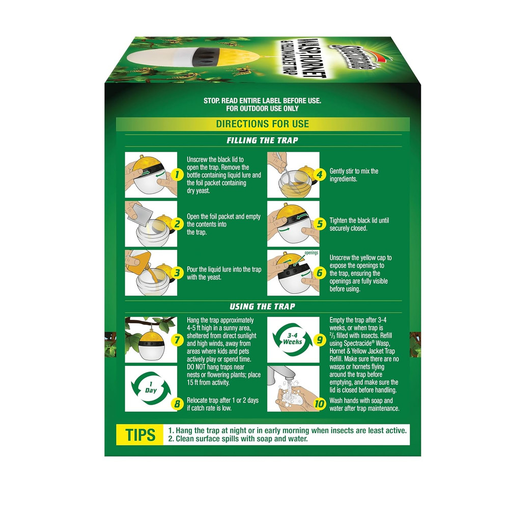 Wasp Hornet Yellowjacket Trap for Quick-Drown Insect Control