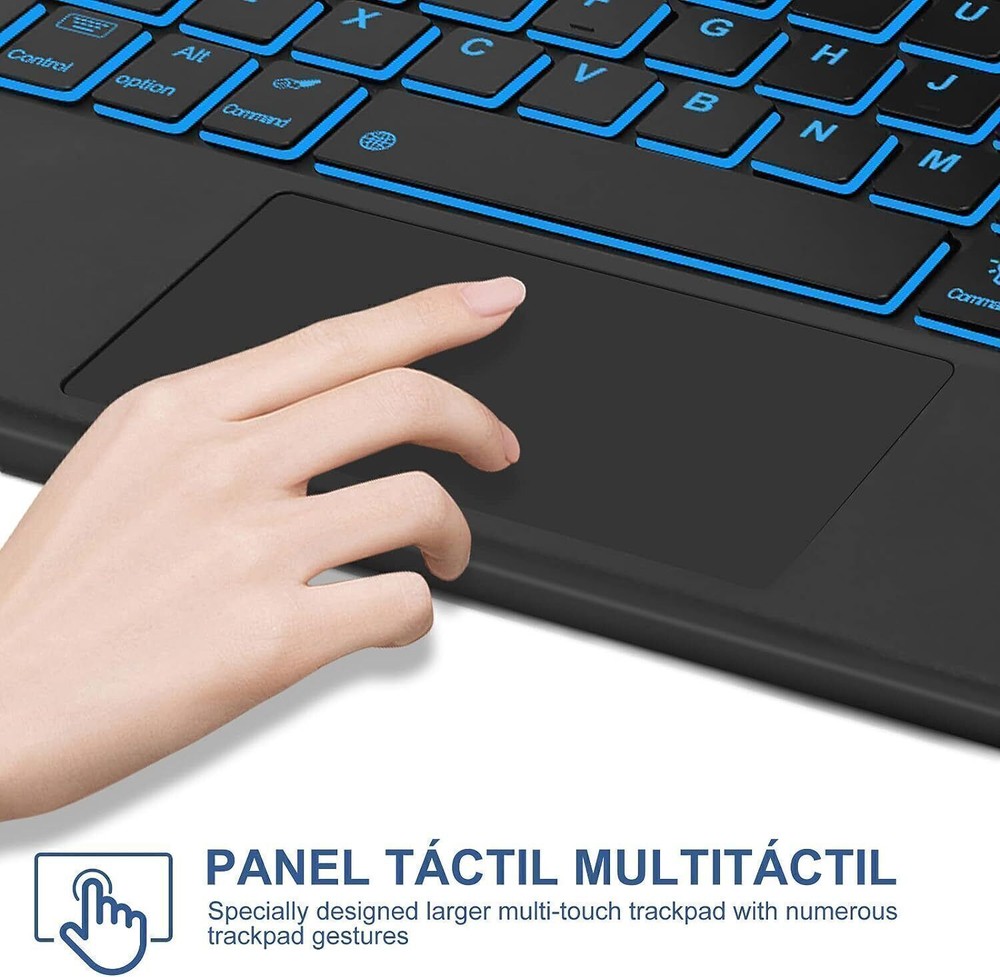 Rechargeable Backlit Bluetooth Touchpad Keyboard Mouse For Android IOS Tablet PC