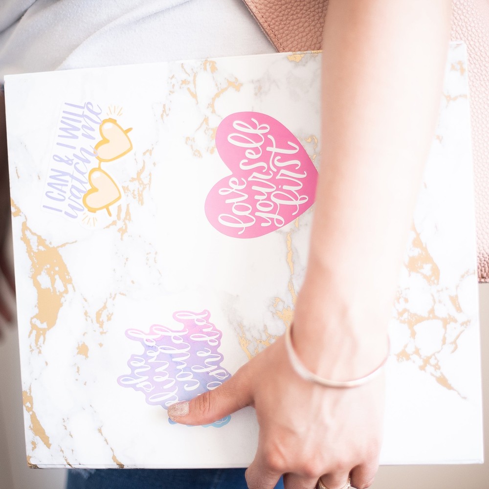 bloom daily planners Binder, Marble