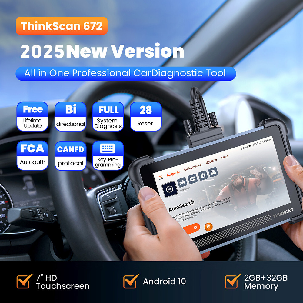 THINKSCAN 672 OBD2 Scanner Car FCA Code Bidirectional Diagnostic Tool 2026 USA