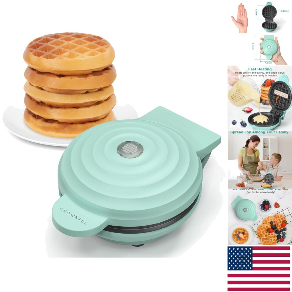 Effortless 4-Inch Chaffle Maker - Dual Non-Stick Surfaces for Easy Cooking