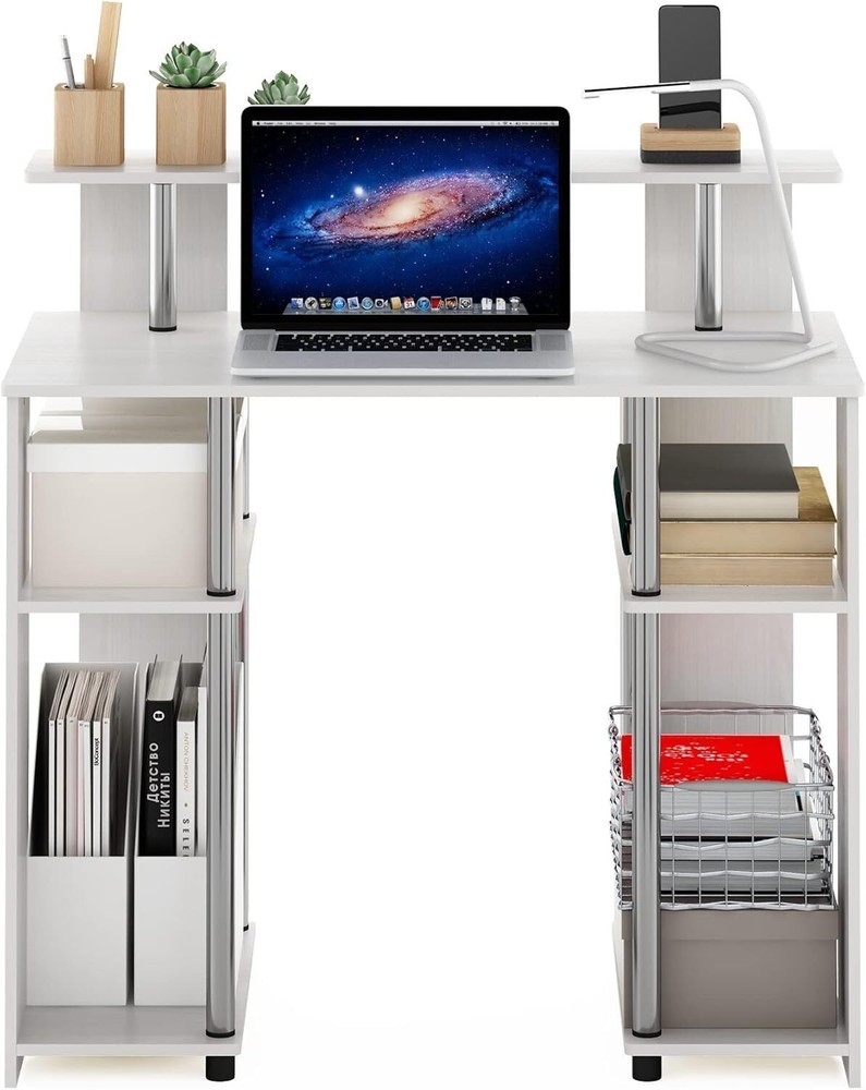 Simple Design Computer Writing Desk Sturdy Work Office Desks Table White Oak New