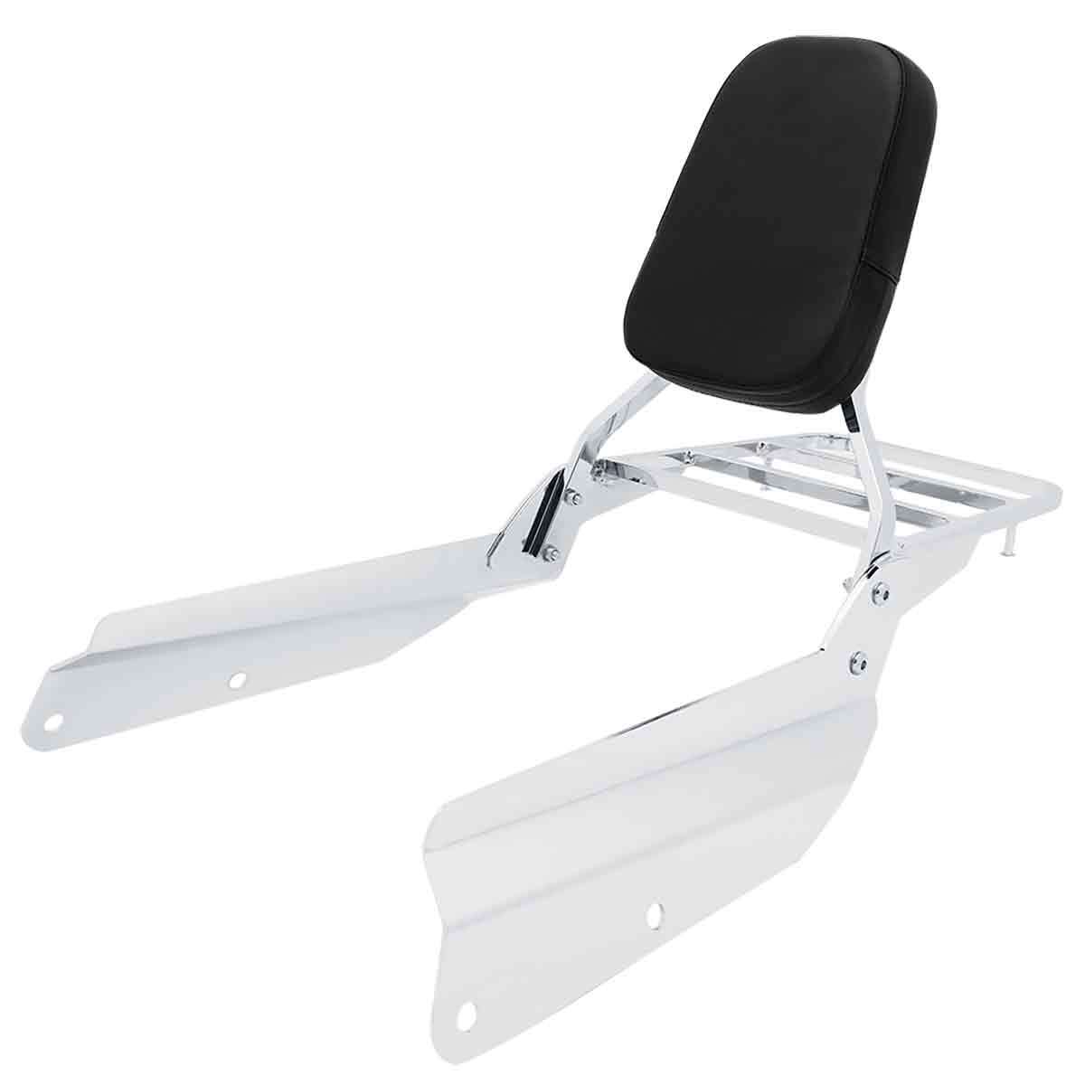 Rear Sissy Bar Backrest With Luggage Rack Pad Honda VTX 1300 1800 N R S T 02-09