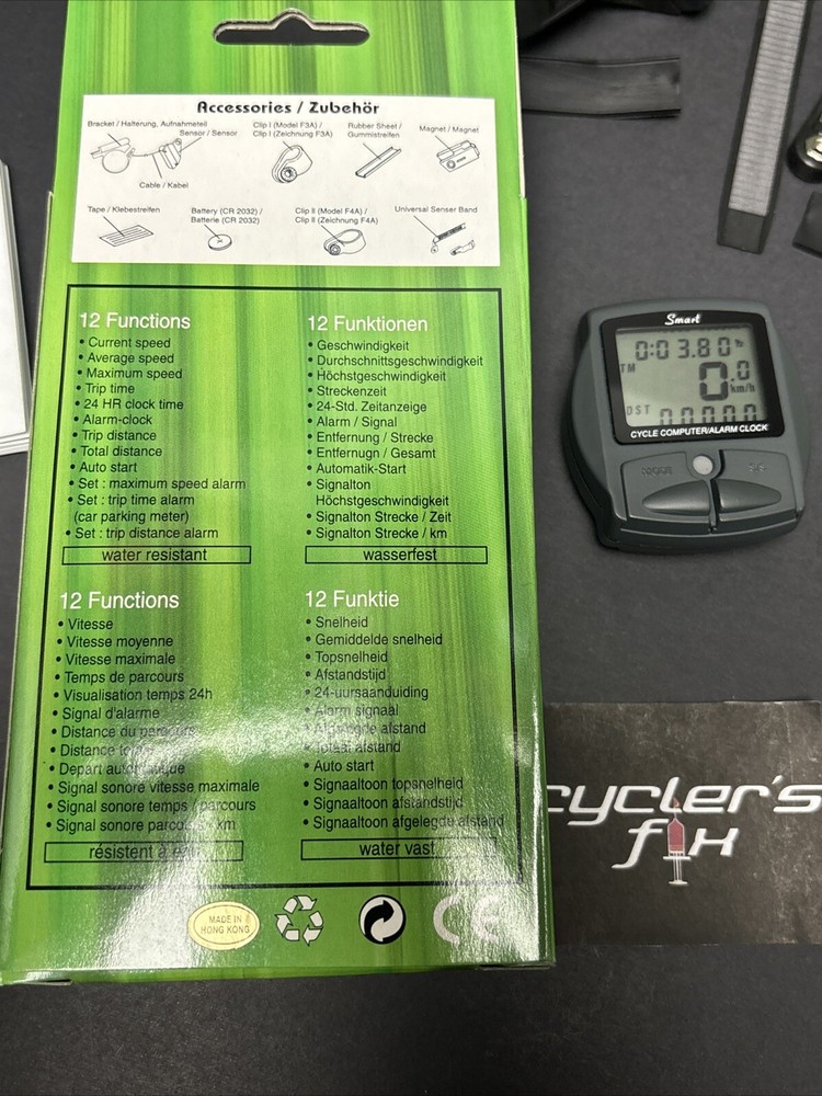 (10) Wired 12 Function Bike Cycling Computer Speedometer Tripmeter Odometer Time