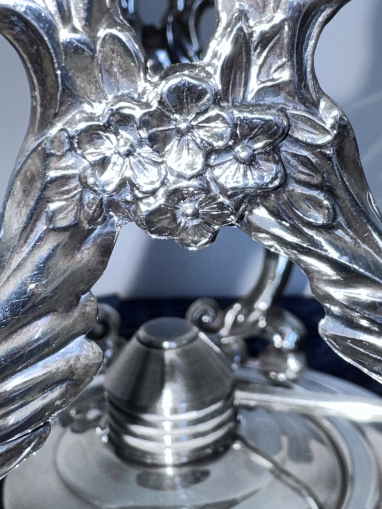 Sheridan Silverplate Tilting Teapot Samovar Stand with Burner Coffee Server