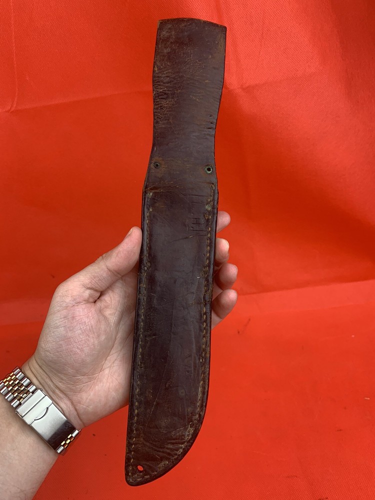 Original WW2 KABAR Fighting Knife USGI Modified Custom Initialed Early Model