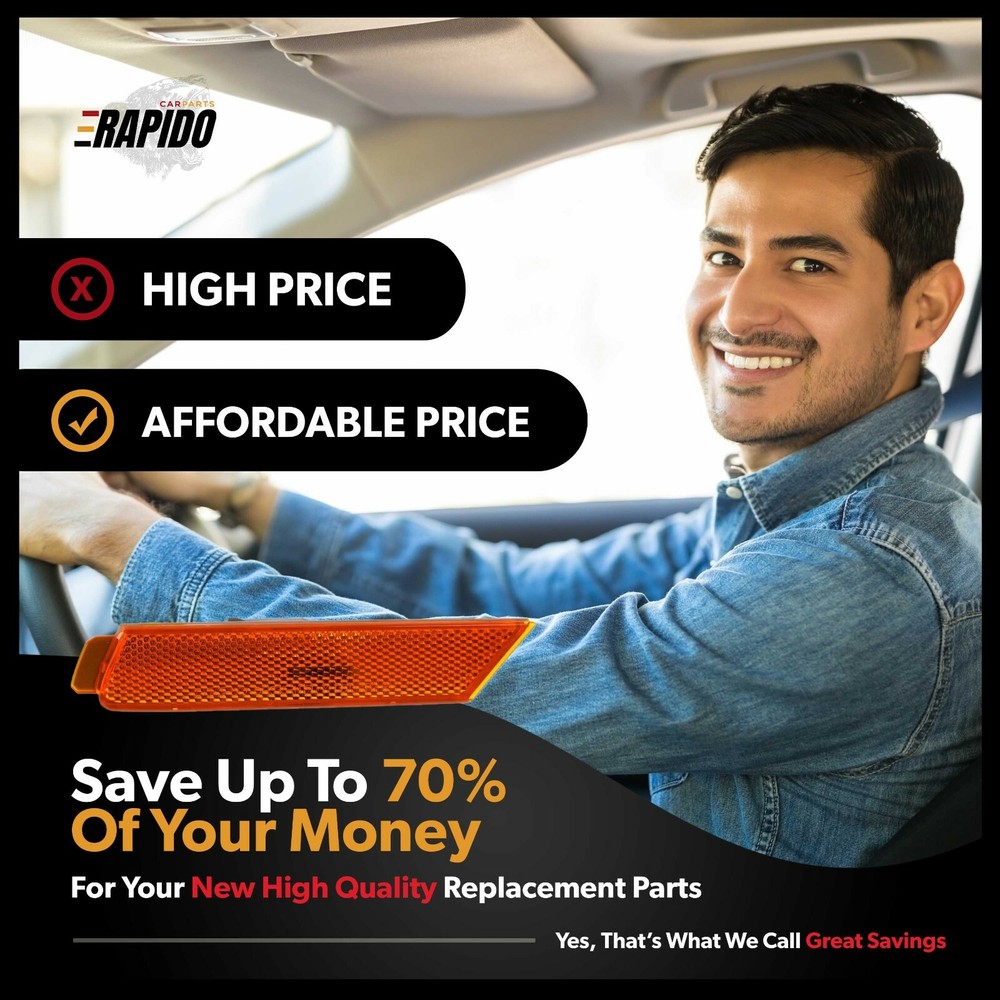 Side Marker Light With Bulb Driver Side For 2010-2015 Chevrolet Camaro SS LT LS