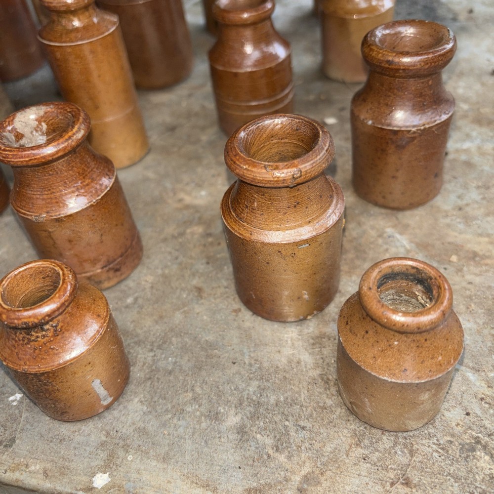 Victorian ironstone stoneware ink bottles 20