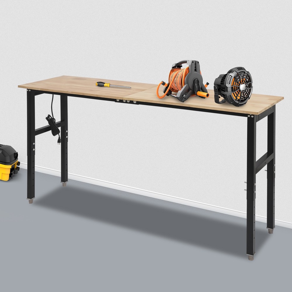 Modern Power Outlet Workbench, Height Adjustable, 2000 lbs Load, USB & Sockets