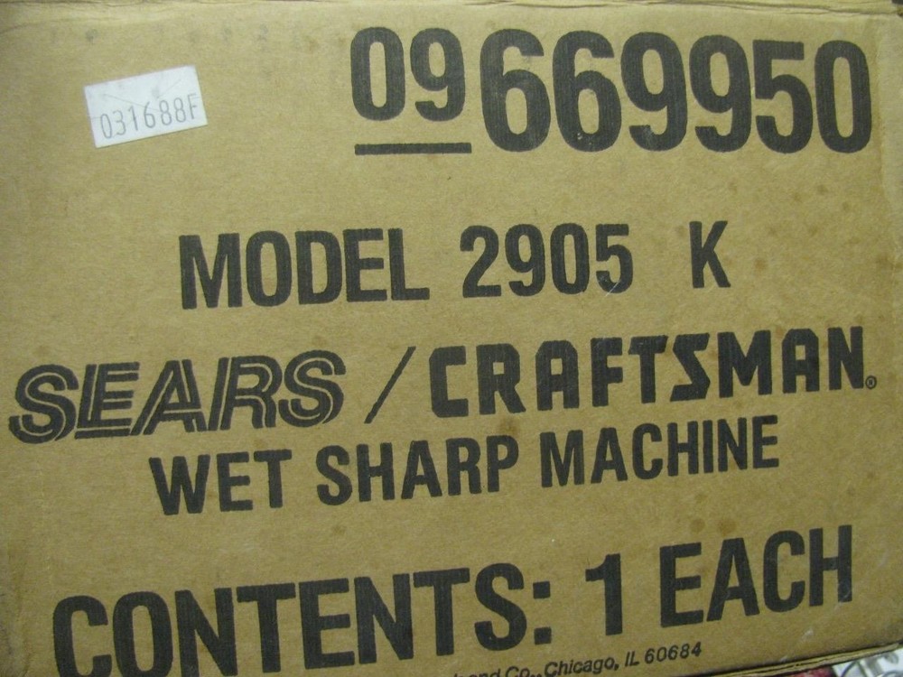 Craftsman Wet Sharp Tool Sharpening Model 2905 146-66995