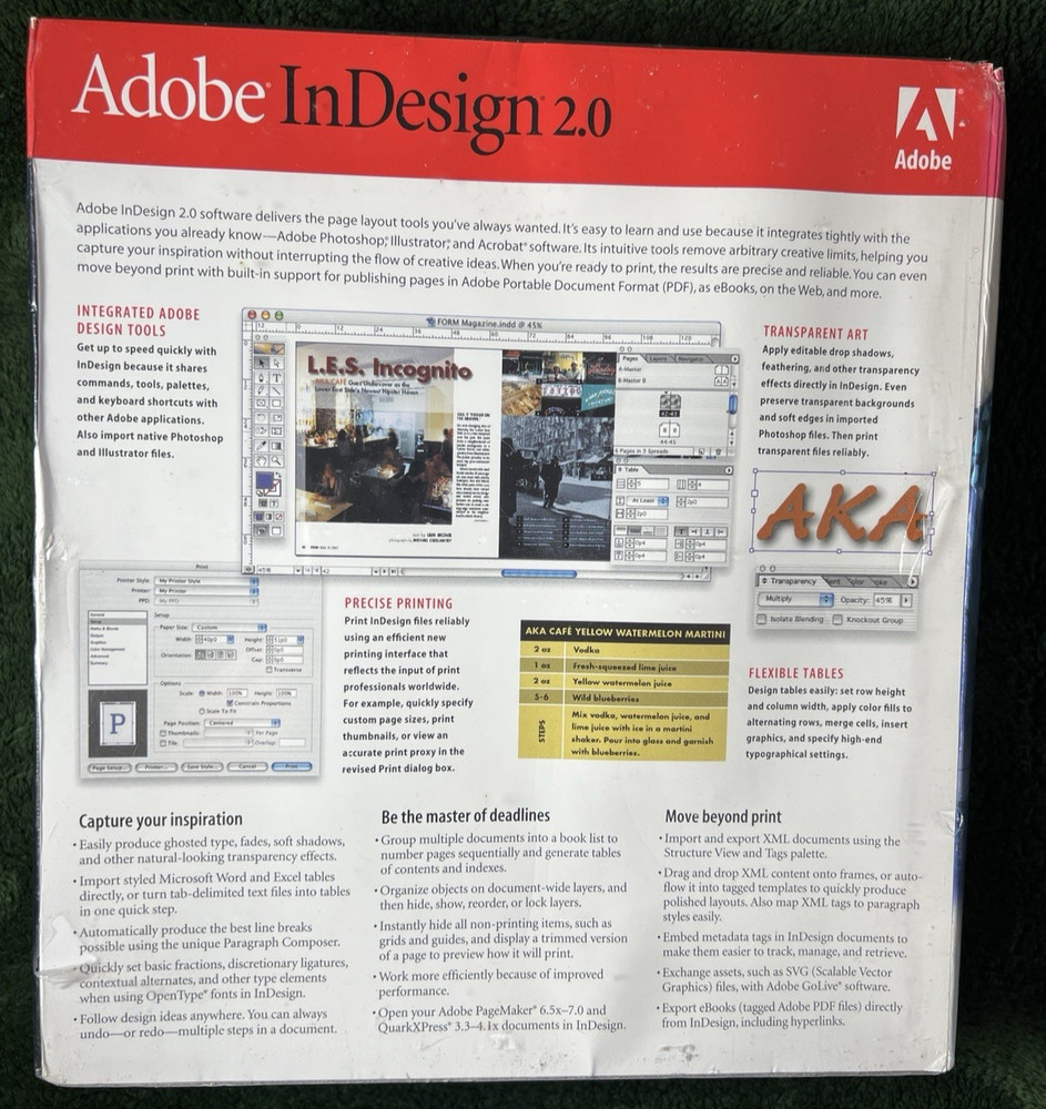 New Sealed Adobe InDesign 2.0 Mac Complete Software