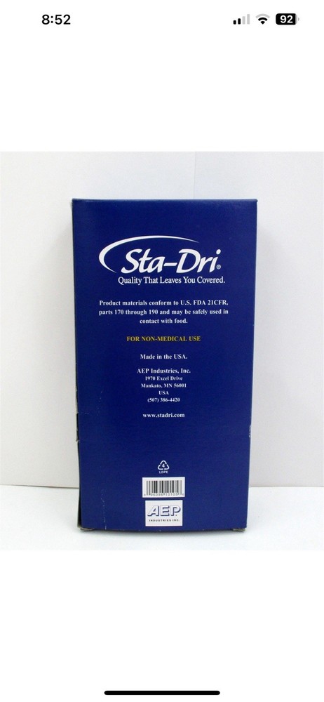 Sta-Dri Soft embossed Poly Gloves 2gm3 Size Large-100 Count