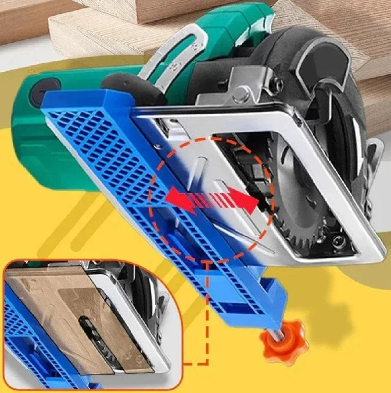 1pc Plastic Adjustable Circular Saw Base Guide Rail Positioning Clamp - NEW