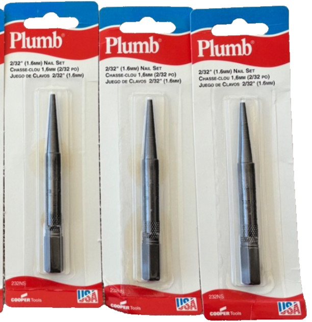 3 PIECES Plumb Nail Punch Set