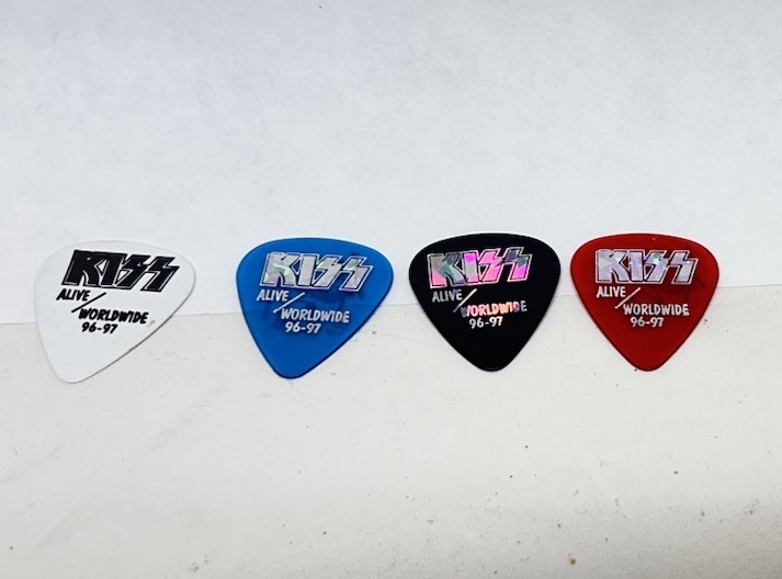 KISS Alive Worldwide 96-97 Guitar Picks Set with 3 Band Member Signatures