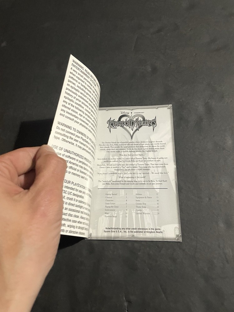 kingdom hearts ps2 manual only
