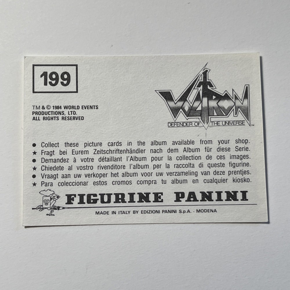 1984 Panini Voltron Defender of the Universe Sticker #199