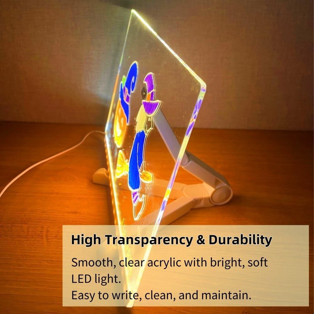 Creative LED Acrylic Note Board - Rewritable Message Board, Perfect Gift Idea