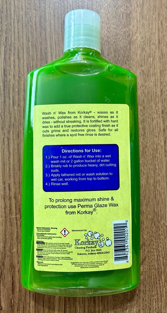 KORKAY WASH & WAX @16 FL OZ