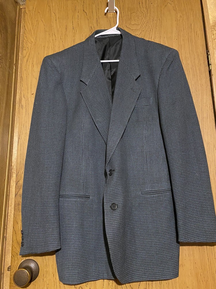 London Square Houndstooth Blazer 42R Silk Blend