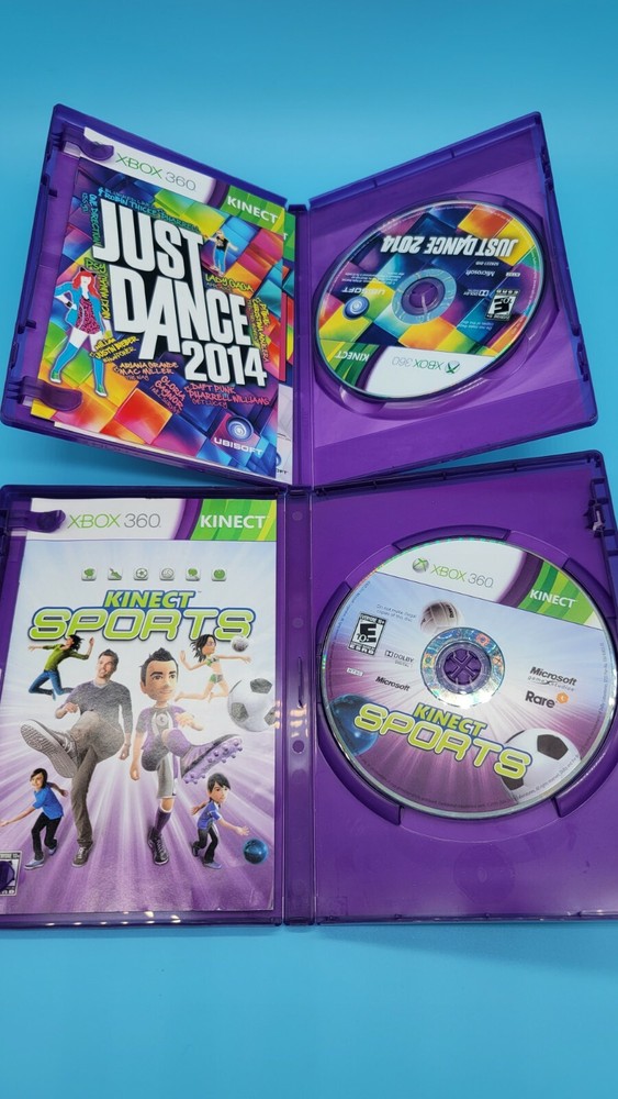 Microsoft Xbox 360 Kinect Sensor Bar With 7 Games Lot Tested