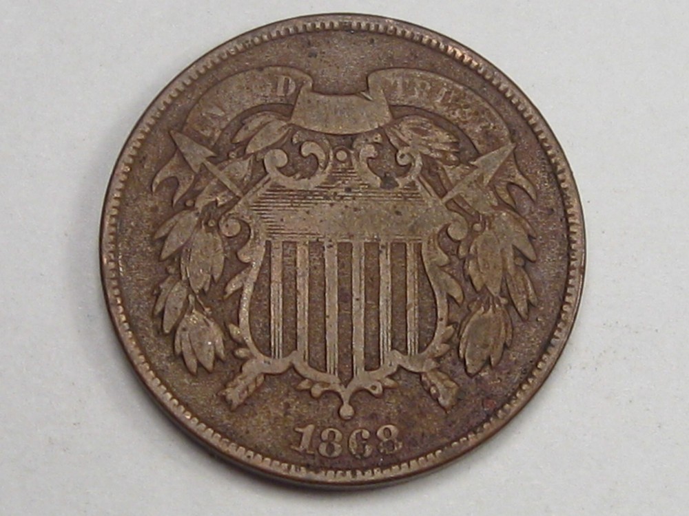1868 2¢ Two Cent Piece.  #24