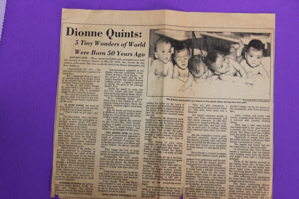 Dione Quints memorabilia orginal
