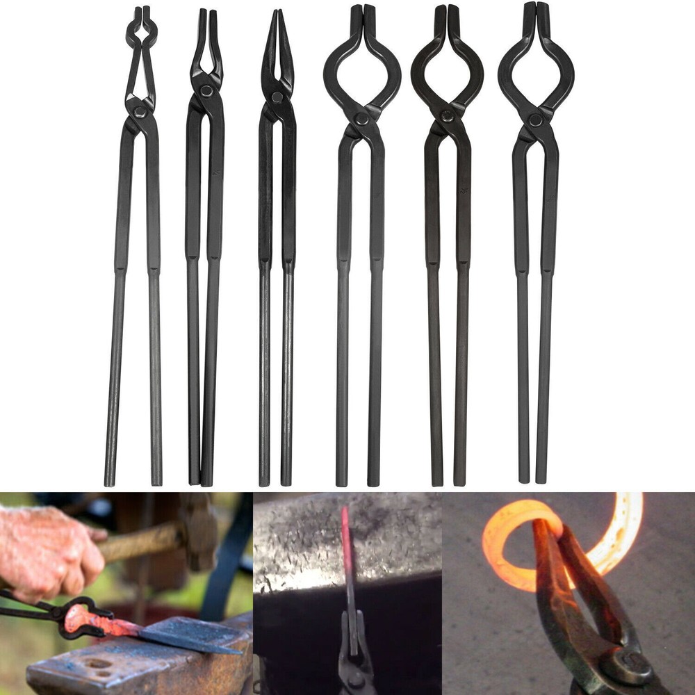 Beginner Blacksmith Tongs Blacksmith Forge Tong Tools Set Flat Jaw Pick Up