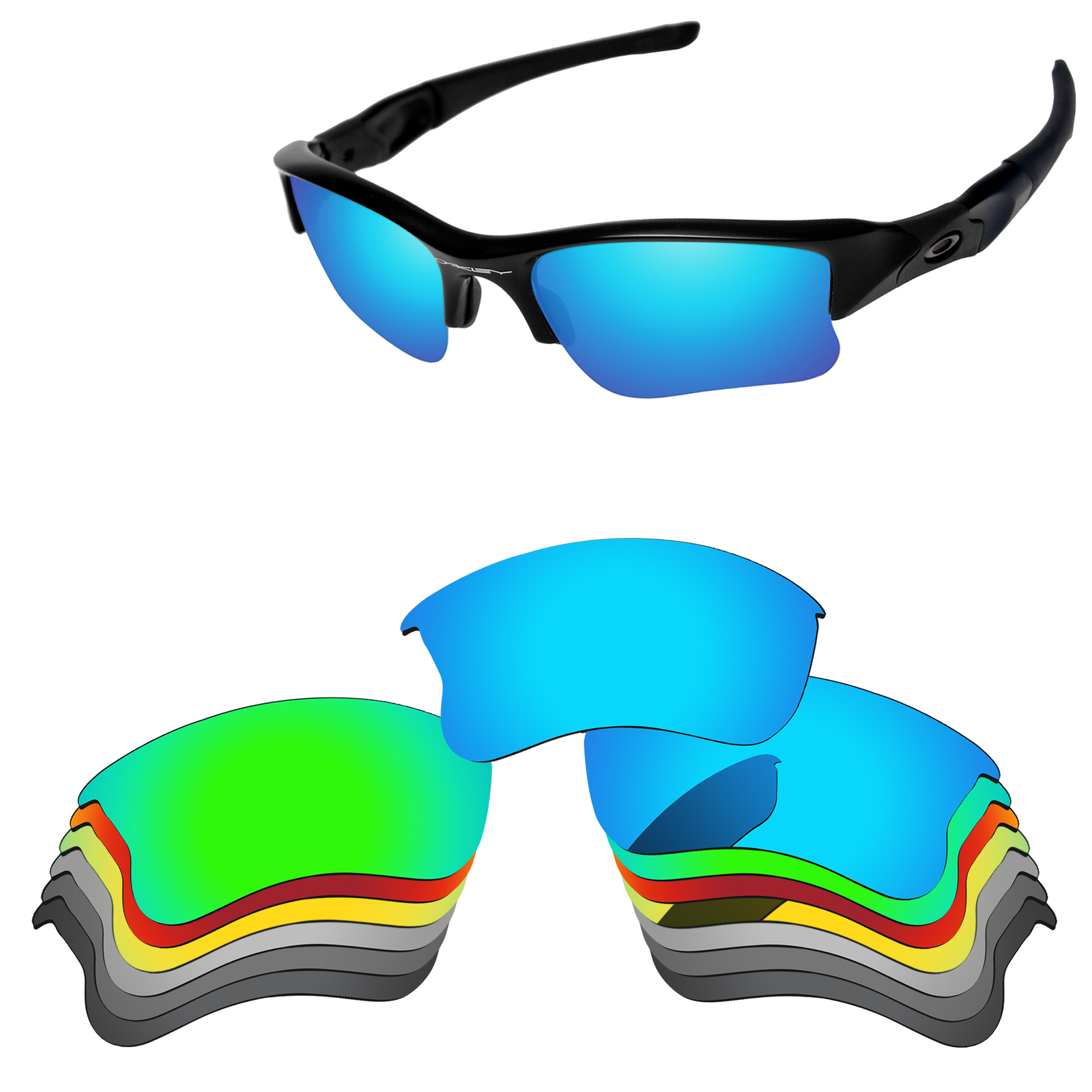 Papaviva Polarized Replacement Lenses For-Oakley Flak Jacket XLJ Multi-Options