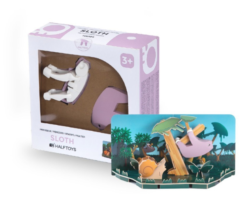 HALF FOREST: Sloth Magnetic Half Toy 3+
