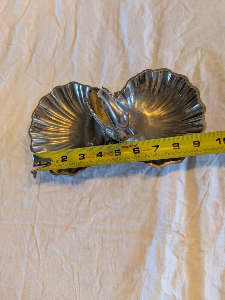 Vintage Silver Plated Swan Double Trinket Dish