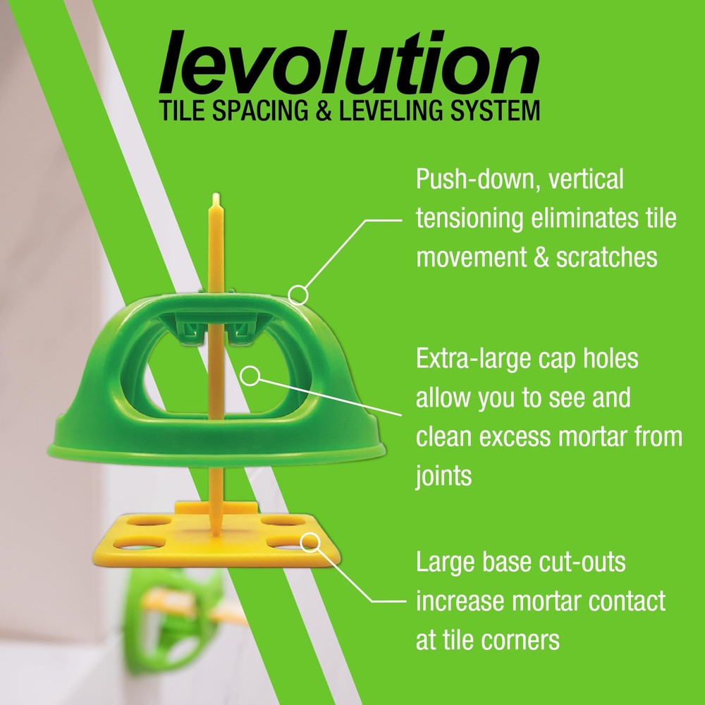 Levolution Pro Tee Spacer 1/8", Tile Leveling & Spacing System for Lippage Co...