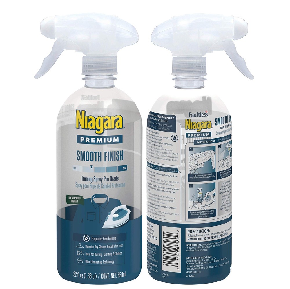Niagara Spray Starch (22 Oz, 2 Pack) Trigger Pump Liquid for 2 Pack