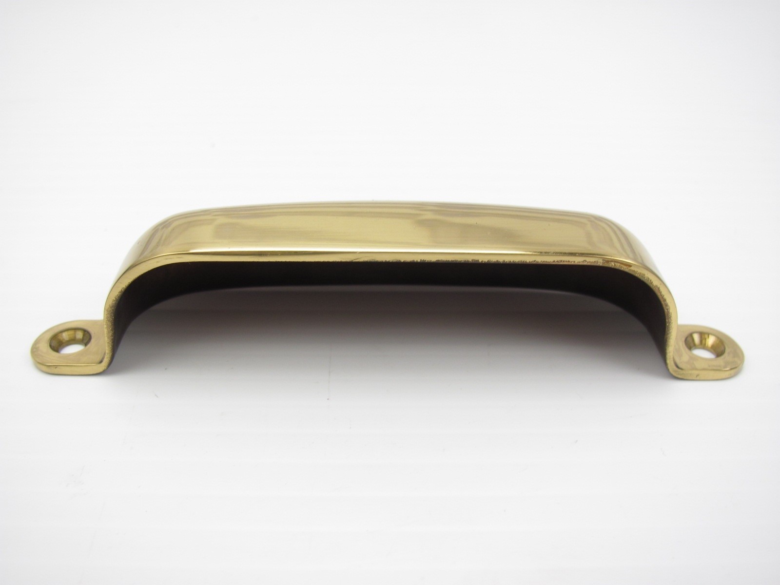 (SALE) Heavy Duty POLISHED - SOLID BRASS - 4" PULL HANDLE KNOB w/SCREWS - (NEW)