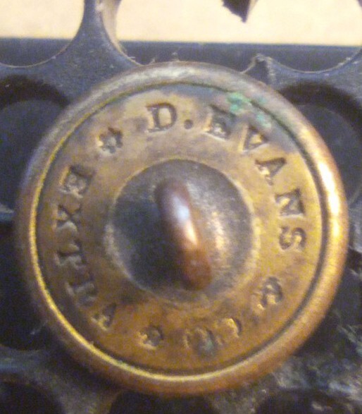 Navy Officer cuff button 1870-1918. D.Evans & Co Extra