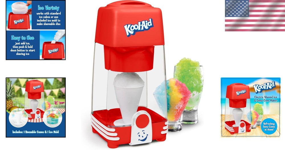 Efficient Shaved Ice Machine with Stainless Steel Blades - Include Ice Molds!