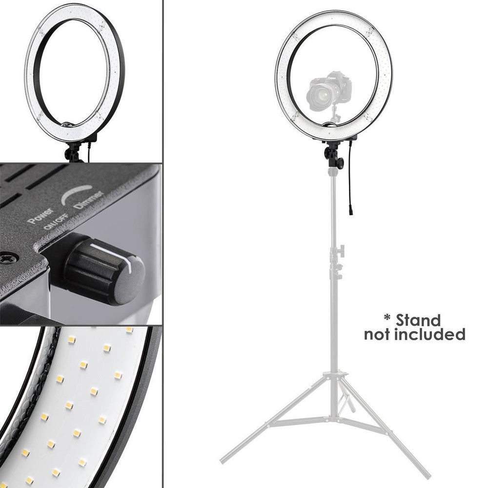 Flashpoint 13"  -Dimmable LED 42W 5500K AC Powered Light Ring - White