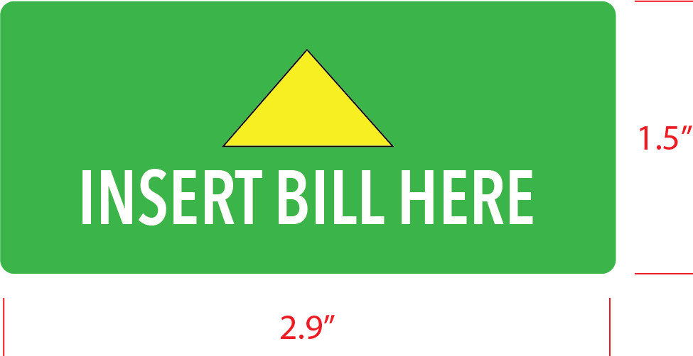 Insert Bill Here Mars validator decal stickers for recycler validators