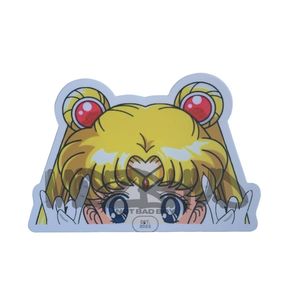 CUTE Sailor M00n  Metalhead Peeker Peeking Bumper Window Vinyl Decal