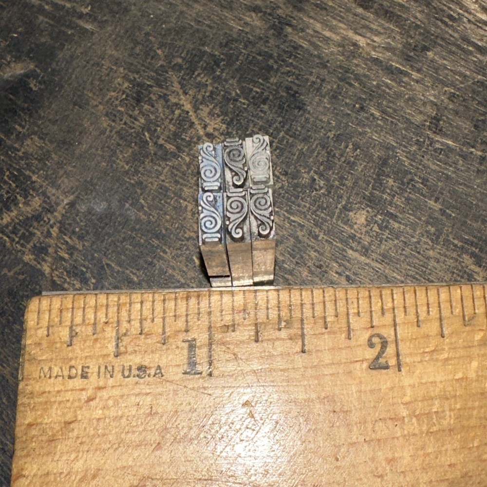 Printing Blocks “ 6 Ornamental Borders “ Small Lead Dingbats