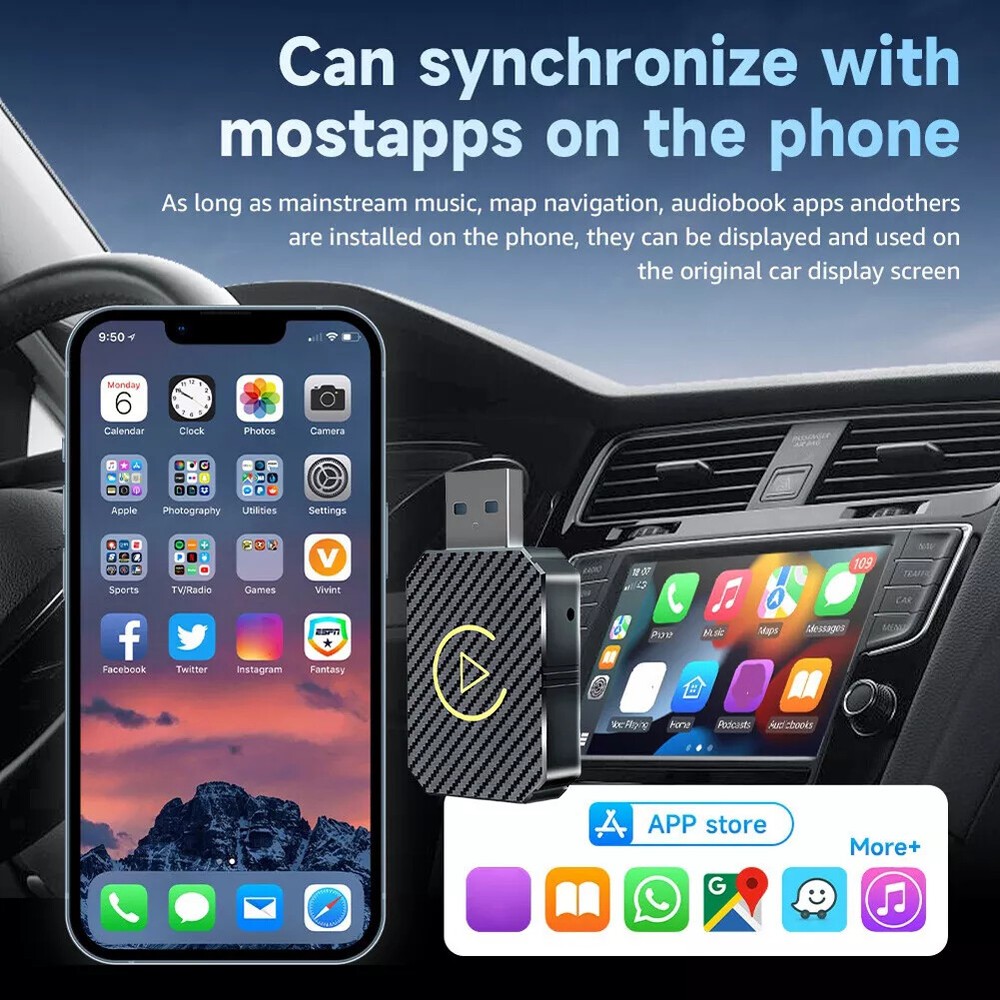 Auto Car Play Wireless Adapter CarPlay Wireless Adapter for Android iPhone iOS